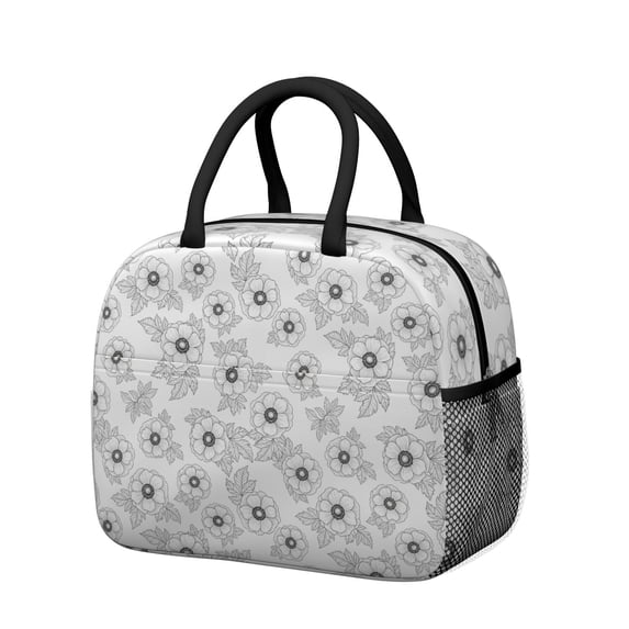 Womens Pioneer Flower Floral Print Pattern Lunch Box for Work,Insulated Lunch Bag for Women,Loncheras Para Mujer,Leakproof Adult Lunch Bag for Work,Beach,Travel,Picnic,Camping