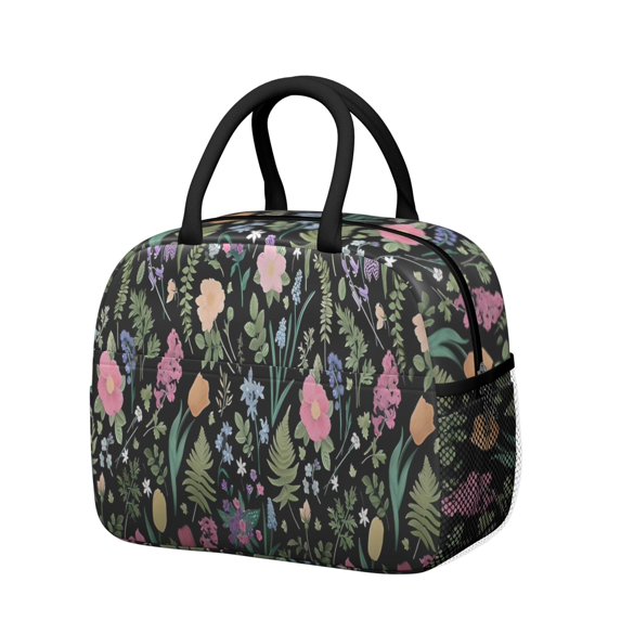 Womens Pioneer Flower Floral Print Pattern Lunch Box for Work,Insulated Lunch Bag for Women,Loncheras Para Mujer,Leakproof Adult Lunch Bag for Work,Beach,Travel,Picnic,Camping