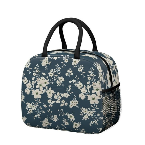 Womens Pioneer Flower Floral Print Pattern Lunch Box for Work,Insulated Lunch Bag for Women,Loncheras Para Mujer,Leakproof Adult Lunch Bag for Work,Beach,Travel,Picnic,Camping