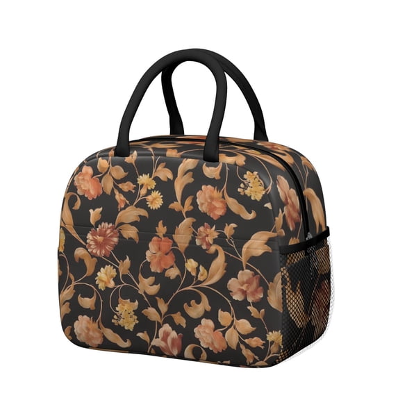 Womens Pioneer Flower Floral Print Pattern Lunch Box for Work,Insulated Lunch Bag for Women,Loncheras Para Mujer,Leakproof Adult Lunch Bag for Work,Beach,Travel,Picnic,Camping