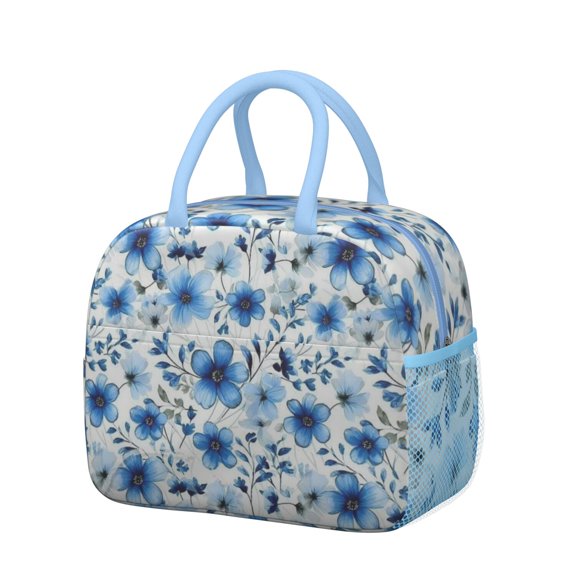 Womens Pioneer Flower Floral Print Pattern Lunch Box for Work,Insulated Lunch Bag for Women,Loncheras Para Mujer,Leakproof Adult Lunch Bag for Work,Beach,Travel,Picnic,Camping