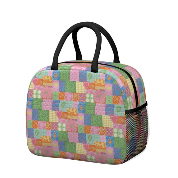 Womens Pioneer Flower Floral Print Pattern Lunch Box for Work,Insulated Lunch Bag for Women,Loncheras Para Mujer,Leakproof Adult Lunch Bag for Work,Beach,Travel,Picnic,Camping