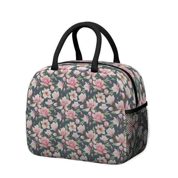 Womens Pioneer Flower Floral Print Pattern Lunch Box for Work,Insulated Lunch Bag for Women,Loncheras Para Mujer,Leakproof Adult Lunch Bag for Work,Beach,Travel,Picnic,Camping