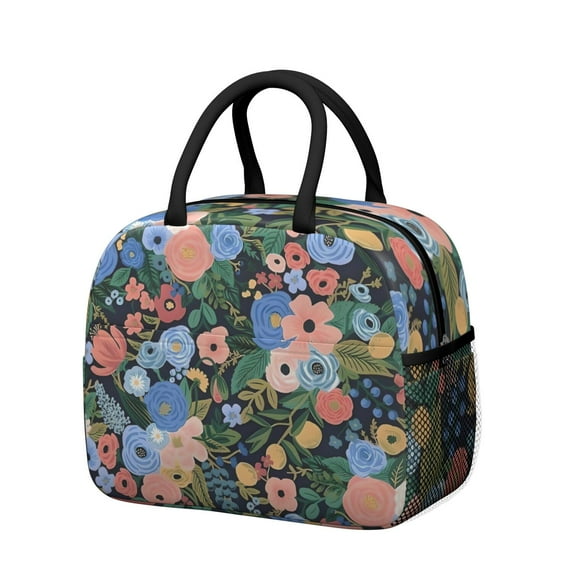 Womens Pioneer Flower Floral Print Pattern Lunch Box for Work,Insulated Lunch Bag for Women,Loncheras Para Mujer,Leakproof Adult Lunch Bag for Work,Beach,Travel,Picnic,Camping