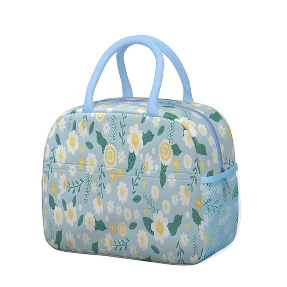 Womens Pioneer Flower Floral Print Pattern Lunch Box for Work,Insulated Lunch Bag for Women,Loncheras Para Mujer,Leakproof Adult Lunch Bag for Work,Beach,Travel,Picnic,Camping