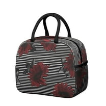 Womens Pioneer Flower Floral Print Pattern Lunch Box for Work,Insulated Lunch Bag for Women,Loncheras Para Mujer,Leakproof Adult Lunch Bag for Work,Beach,Travel,Picnic,Camping
