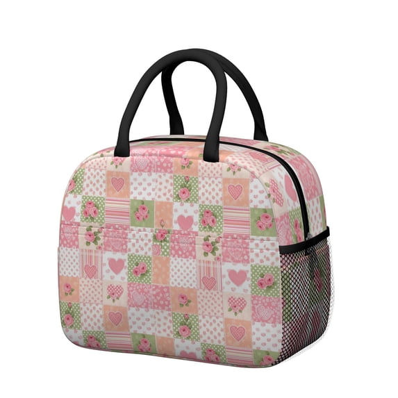 Womens Pioneer Flower Floral Print Pattern Lunch Box for Work,Insulated Lunch Bag for Women,Loncheras Para Mujer,Leakproof Adult Lunch Bag for Work,Beach,Travel,Picnic,Camping