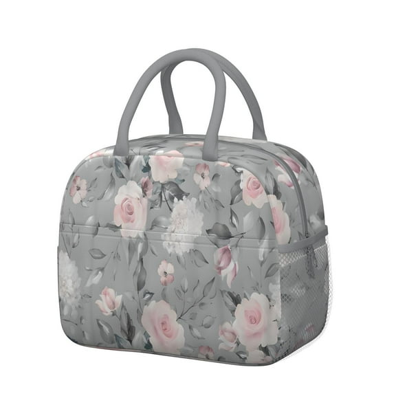 Womens Pioneer Flower Floral Print Pattern Lunch Box for Work,Insulated Lunch Bag for Women,Loncheras Para Mujer,Leakproof Adult Lunch Bag for Work,Beach,Travel,Picnic,Camping