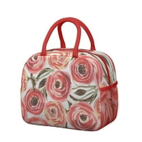 Womens Pioneer Flower Floral Print Pattern Lunch Box for Work,Insulated Lunch Bag for Women,Loncheras Para Mujer,Leakproof Adult Lunch Bag for Work,Beach,Travel,Picnic,Camping