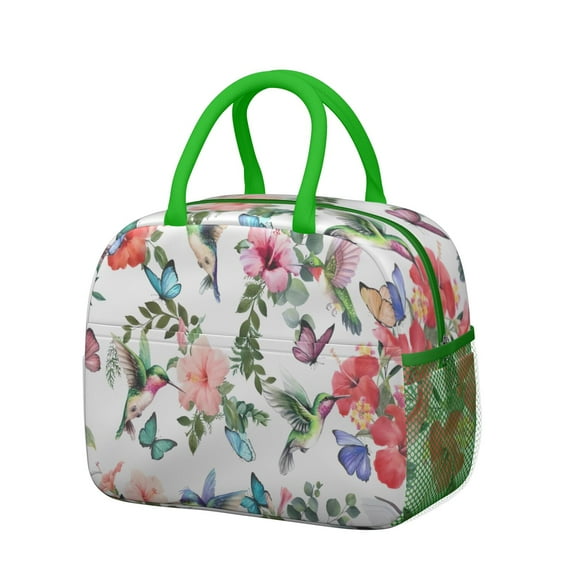 Womens Pioneer Flower Floral Print Pattern Lunch Box for Work,Insulated Lunch Bag for Women,Loncheras Para Mujer,Leakproof Adult Lunch Bag for Work,Beach,Travel,Picnic,Camping