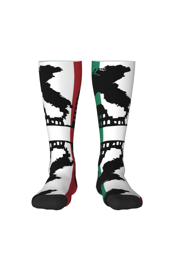 Womens Pisa Tower Italian Flag Knee High Socks Comfy Thermal Boot Long Socks