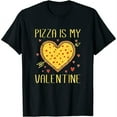 thumbnail image 1 of Womens Pizza Is My Valentine Funny Valentines Day Boys Kids Teen T-Shirt Black Small, 1 of 5