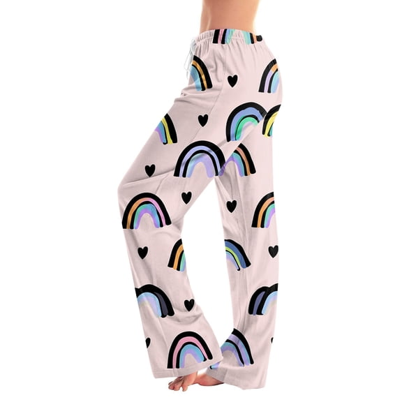 Womens Pj Bottoms Funny Valentines Lounge Pajama Pants Drawstring Elastic Waist Comfy Long Lounge Pants Sleepwear 2025 S