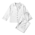 thumbnail image 1 of Womens Pj Set Women'S Home Casual Blouse And Trousers Imitation Silk Shirt Thin Trousers Two-Piece Pajamas,Pajama Sets for Women 2 Piece Sleep Sets for Women, 1 of 3