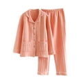 thumbnail image 1 of Womens Pjs Sets Sevevn Womens Pajamas Set Long Sleeve Sleepwear Button Down Nightwear Soft Cotton Pj Lounge Sets, 1 of 4