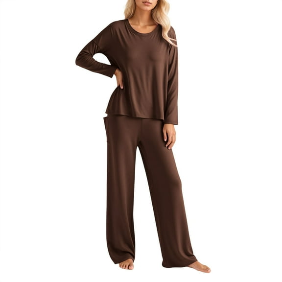 Womens Pjs Sets Women's Soft Pajamas Long Sleeve Sleepwear Crew Neck Pjs Women Two Piece Set Halloween Pjs Women XL