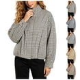 thumbnail image 1 of Womens Plaid Jacket Bomber Stand Collar Zip Up Coat with Pockets, 1 of 8