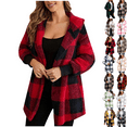 thumbnail image 1 of Womens Plaid Jacket Red Winter Long Sleeve Faux Shearling Oversized XL, 1 of 9