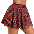thumbnail image 1 of Womens Plaid Mini Skirts High Waisted Skirt Pleated Dress Match White Tshirts Fashion Tutu, 1 of 5