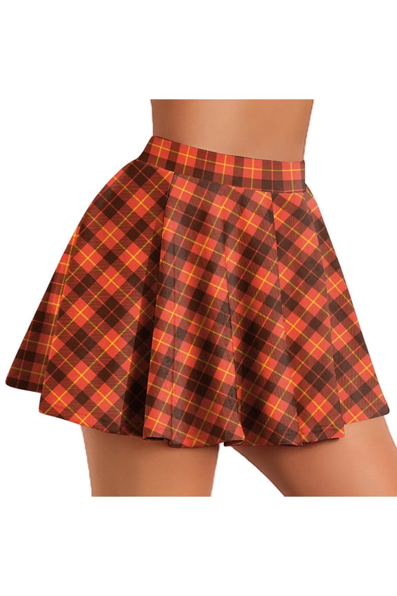 Womens Plaid Mini Skirts High Waisted Skirt Pleated Dress Match White Tshirts Fashion Tutu