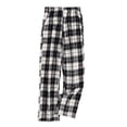 thumbnail image 1 of Womens Plaid Pajama Pants, Fuzzy Fleece Soft Cozy Loungewear Trouser Winter Warm Sleep Bottoms White L, 1 of 8