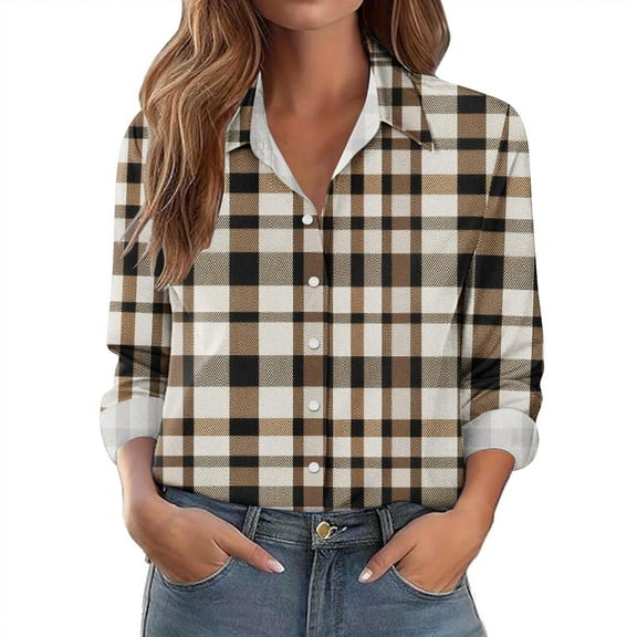 Womens Plaid Shacket Button Down Long Sleeve Casual Shirt Jackets Coats Fall Baggy Fashion Blouses