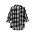 thumbnail image 1 of Womens Plaid Shirt, Yigetop Spring and Autumn Women's Checkered Shirt New Retro Style Loose Long Sleeved Shirt Coat. Plaid Womens Shirt Dark Gray XL, 1 of 9