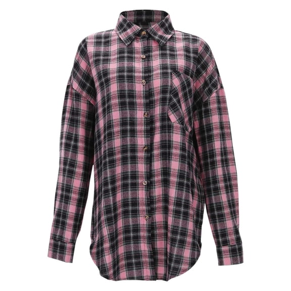 Womens Plaid Shirts Long Sleeve Button Down Lighweight Tops Spring Fall Thin Casual Loose Fit Women's Shirts