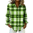 thumbnail image 1 of Womens Plaid Shirts, Long Sleeve Shirts for Women Fall Fashion Loose Fit Printed Lapel Button Down Dressy Blouses, 1 of 3