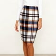 thumbnail image 1 of Womens Plaid Skirt Causal Bodycon Pencil Wool Knee Length Skirts 2025 Fall Winter Trendy Skirt, 1 of 3