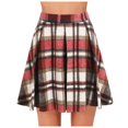 thumbnail image 1 of Womens Plaid Skirt Knee Length Wool Bodycon Pencil Skirt Fall Winter Relaxed Fit High Waisted Tartan Skirt Red XL, 1 of 9
