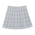 thumbnail image 1 of Womens Plaid Skirt Spring Fall Casual Pleated Skirt A Line Mini Tartan Skirt Party Dance Relaxed Fit Light Gray XS, 1 of 7