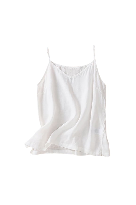 Womens Plaid Tank Tops Fashion Cotton Linen Tie Shoulder Ruffle Neck Casual Blouse for Summer Loose Fit Going Out Flowy Shirt