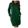 thumbnail image 1 of Womens Plain Tshirts Long Sleeve Going Out Tops for Women Fall Fashion Crewneck Pocket Sweatshirts Long Blouses Business Casual Green S, 1 of 8