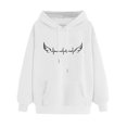 thumbnail image 1 of Womens Plain Tshirts Long Sleeve Going Out Tops for Women Fall Print Hoodie Sweatshirts Pullover Blouses Casual White M, 1 of 6