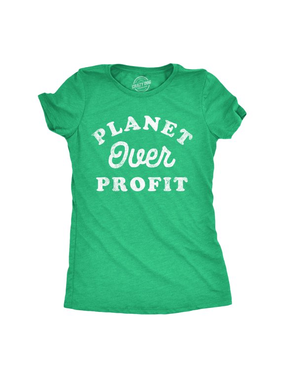 Womens Planet Over Profit Funny T Shirts Earth Day Graphic Tee for Ladies Womens Graphic Tees