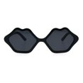 thumbnail image 1 of Womens Plastic Kissing Lip Shape Hippie Lolita Sunglasses Black, 1 of 4