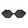 thumbnail image 1 of Womens Plastic Kissing Lip Shape Hippie Lolita Sunglasses Burgundy, 1 of 4