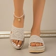 thumbnail image 1 of Womens Platform Casual Sandals Hollow Out Closed Toe Slide Sandals Women's Platform Sandals Slip On Open Round Toe Flatform Sandals Adjustable Straps Vacation Beach Slide Sandals, 1 of 1