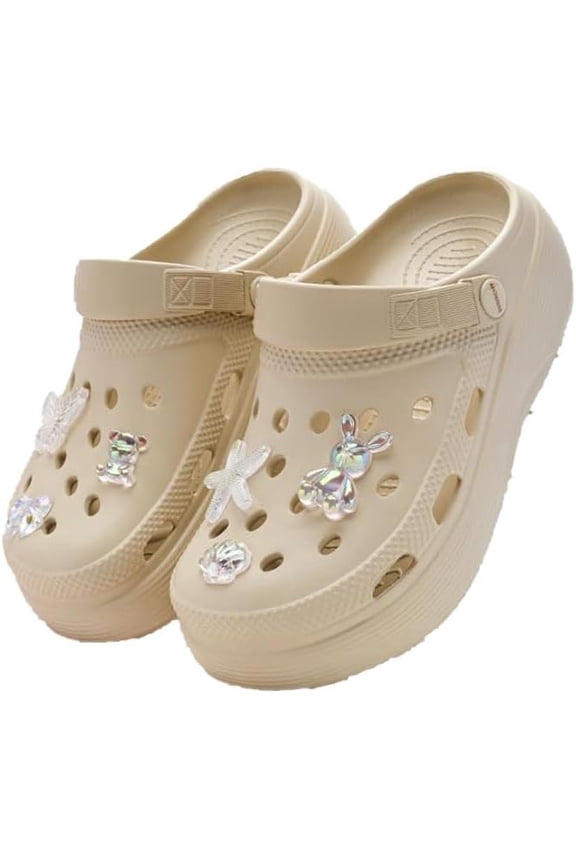 Womens Platform Clogs Garden Shoes Waterproof Beach Pool Sandals Summer Mules Home Slippers-USA