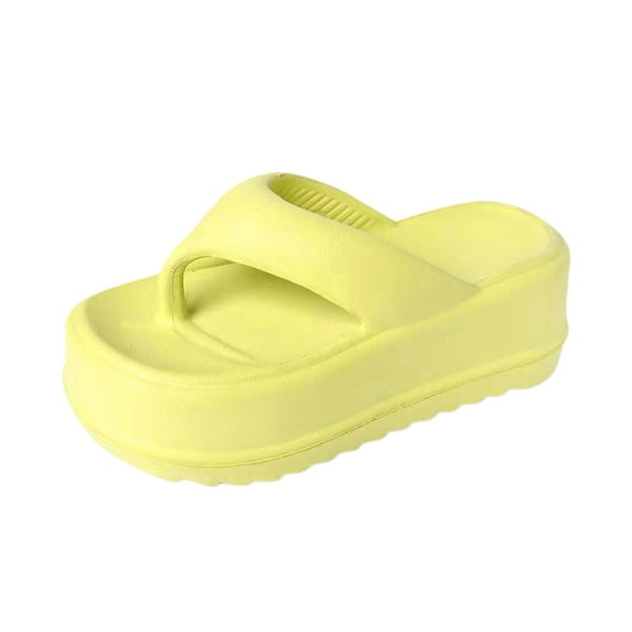 Womens Platform Flip Flops Slippers Women Indoor and Outdoor Stylish Thick Bottom Ladies Sandals for Street Cleaning Gift Bathing Showering 38 To 39