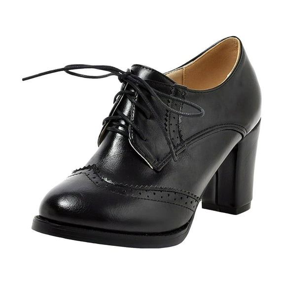 Womens Platform Mary Jane Shoes Chunky Heel Fashion Dress Slip on Loafers Round Toe Business Office Work Booties Shoes