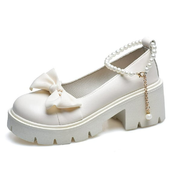 Womens Platform Mary Janes Shoes Sweet Toe Ankle Gothic Platform Dress Pumps Shoes Chunky Platform Shoes Patent Leather Dress Shoes