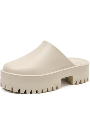 Womens Platform Mules Slip On Sandals Closed Toe Clogs Non-Slip Thick Sole Waterproof Slippers