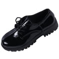 thumbnail image 1 of Womens Platform Oxfords for Women Patent Faux Leather Chunky Lace Up Shoes Round Toe Comfortable Lug Sole Dress Casual Black,Size 5.5, 1 of 8