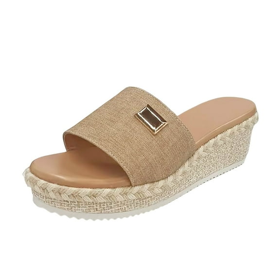 Womens Platform Sandal With Arch Support Beach Slides Summer Lightweight Flip Flops Sandals