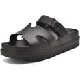 thumbnail image 1 of Womens Platform Sandals with Arch Support, Summer Beach Slides Adjustable Buckle, Women Comfort Lightweight Chunky Cushion Slip on H-Strap Sandal, 1 of 7