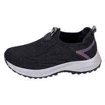 Womens Platform Sneakers Breathable Slip on Walking Shoes Nonslip Low Top Tennis Shoes Comfortable Arch Support Nursing Shoes Light Purple Size 8