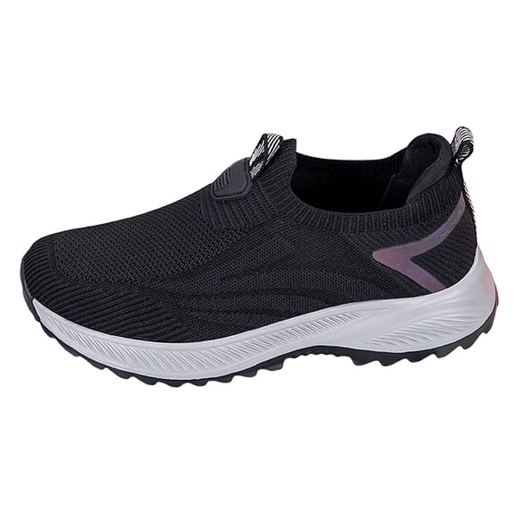 Womens Platform Sneakers Breathable Slip on Walking Shoes Nonslip Low Top Tennis Shoes Comfortable Arch Support Nursing Shoes Light Purple Size 8