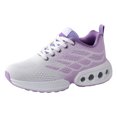 thumbnail image 1 of Womens Platform Sneakers Fashion Pattern Lace up Tennis Shoes with Air Cushion Comfy Breathable Running Athletic Shoes Purple Size 9, 1 of 7